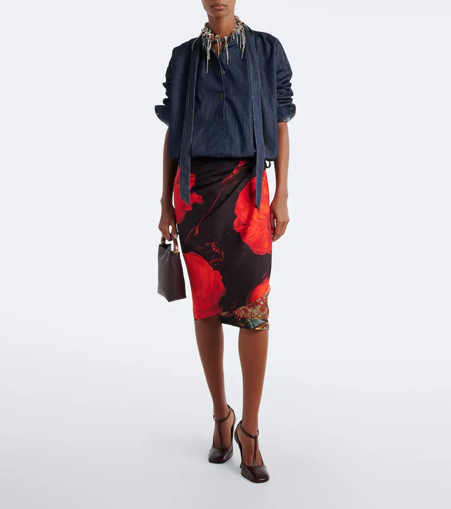 Dries Van Noten Printed silk wrap skirt | Thumbnail 2 Dries Van Noten Printed silk wrap skirt | Thumbnail 2