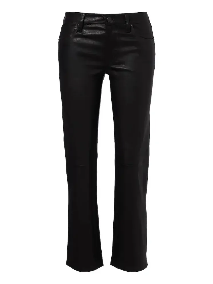 Cigarette leather slim pants