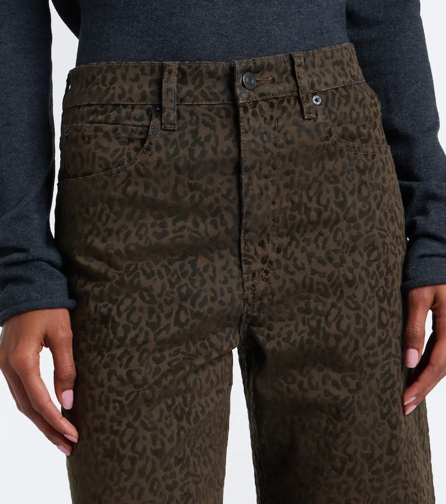 Frame Bow leopard-print barrel-leg jeans | Thumbnail 5