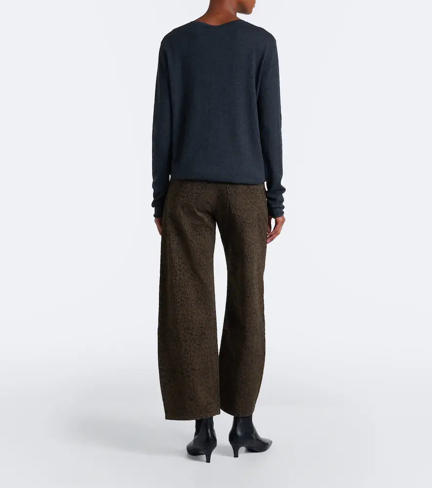 Frame Bow leopard-print barrel-leg jeans | Thumbnail 7
