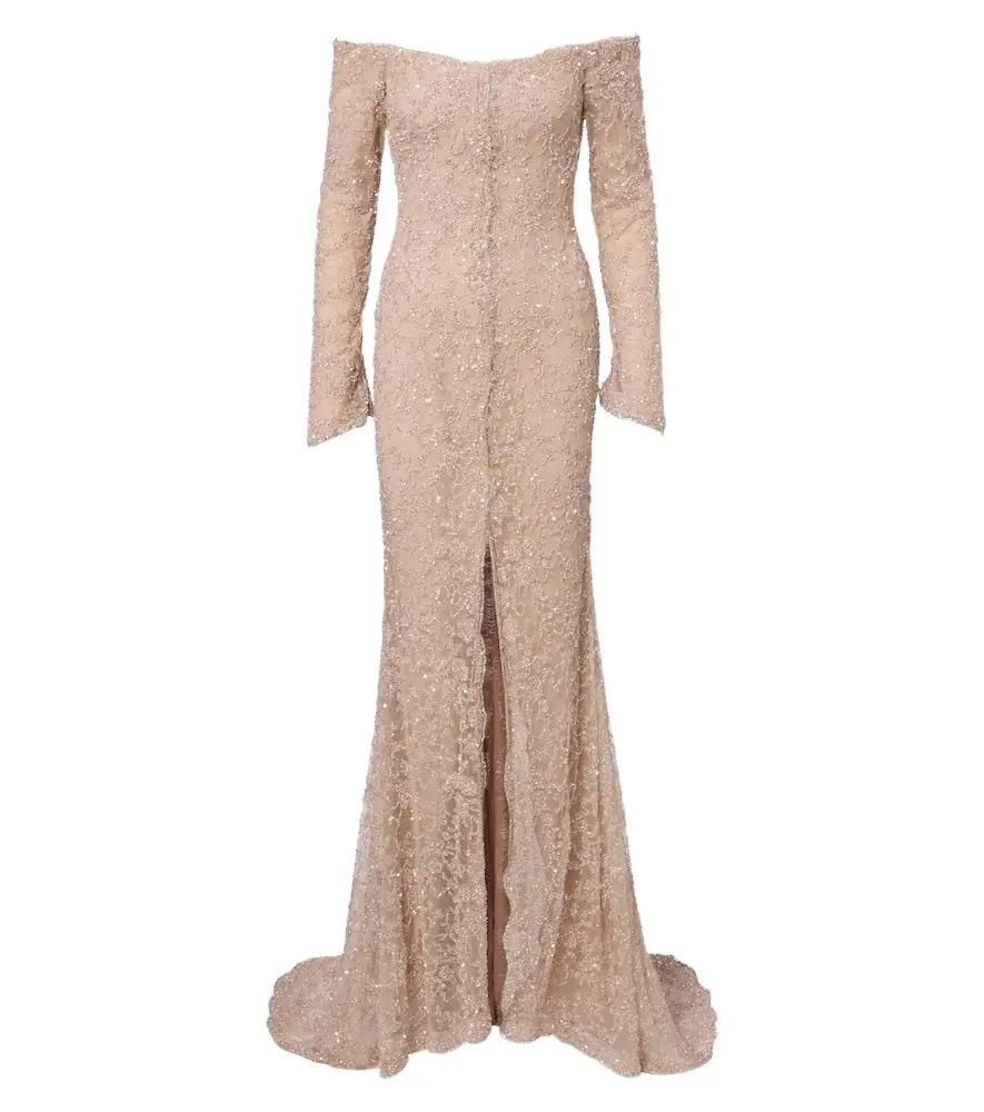 Marmar Halim Embellished off-shoulder lace gown | Image 1 Marmar Halim Embellished off-shoulder lace gown | Image 1