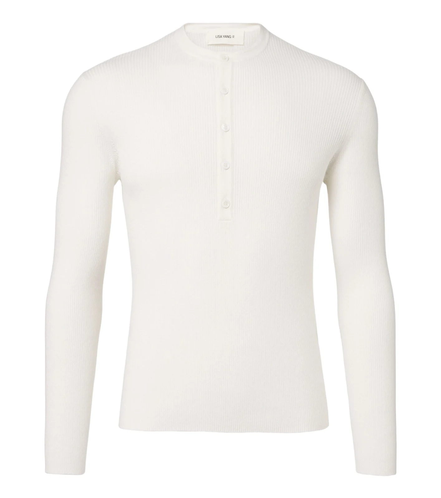 Lisa Yang Falk cotton and cashmere Henley shirt