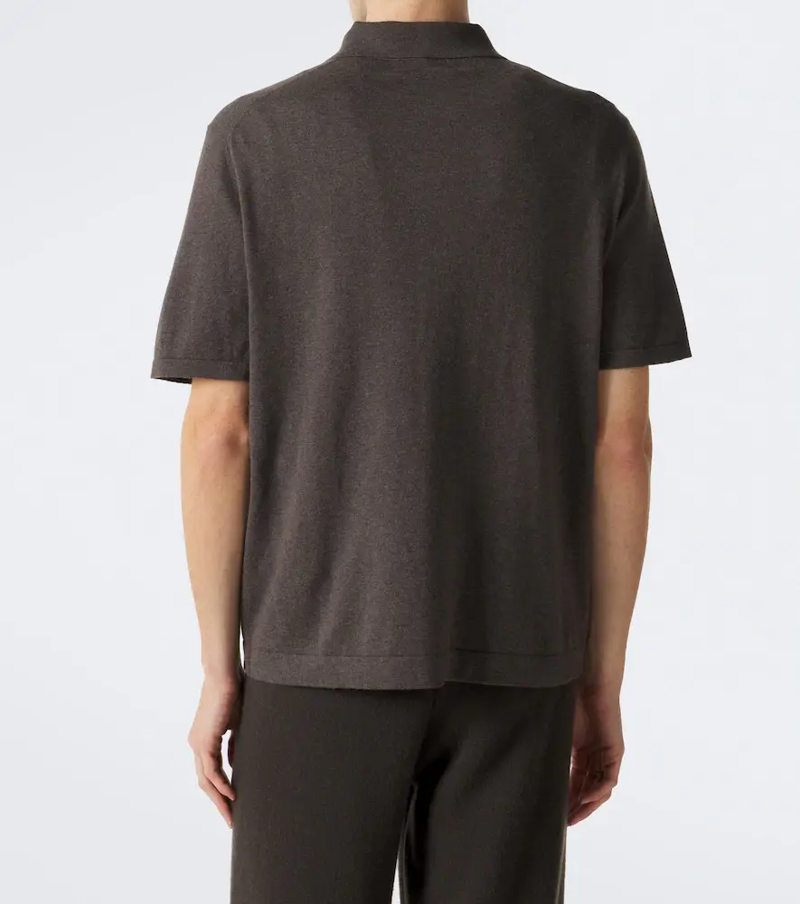 Lisa Yang Keir cotton and cashmere polo shirt | Thumbnail 3