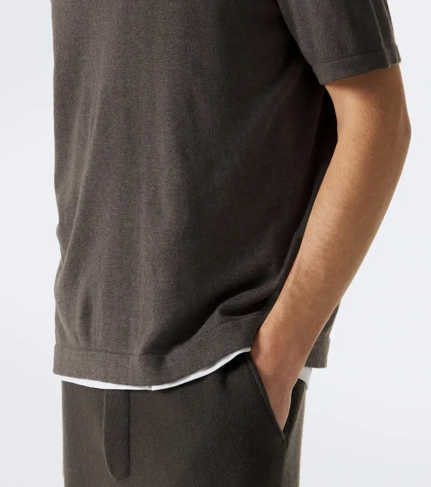 Lisa Yang Keir cotton and cashmere polo shirt | Thumbnail 4