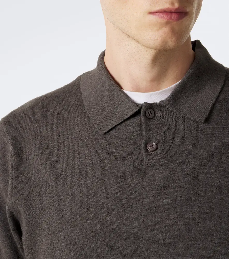 Lisa Yang Keir cotton and cashmere polo shirt | Thumbnail 6