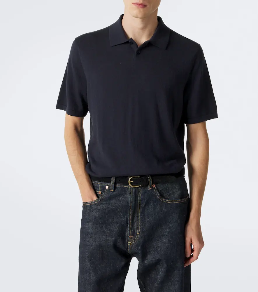 Lisa Yang Keir cotton and cashmere polo shirt | Thumbnail 2