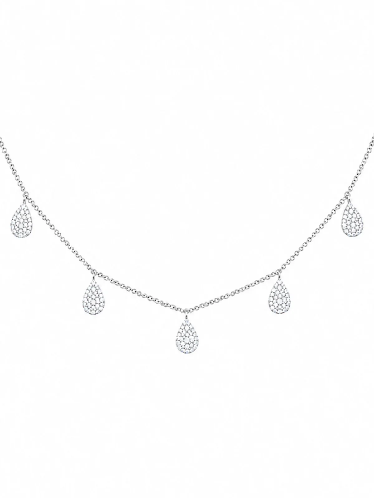 2.30ct Diamond 18K Gold Pave Pear Necklace 2.30ct Diamond 18K Gold Pave Pear Necklace