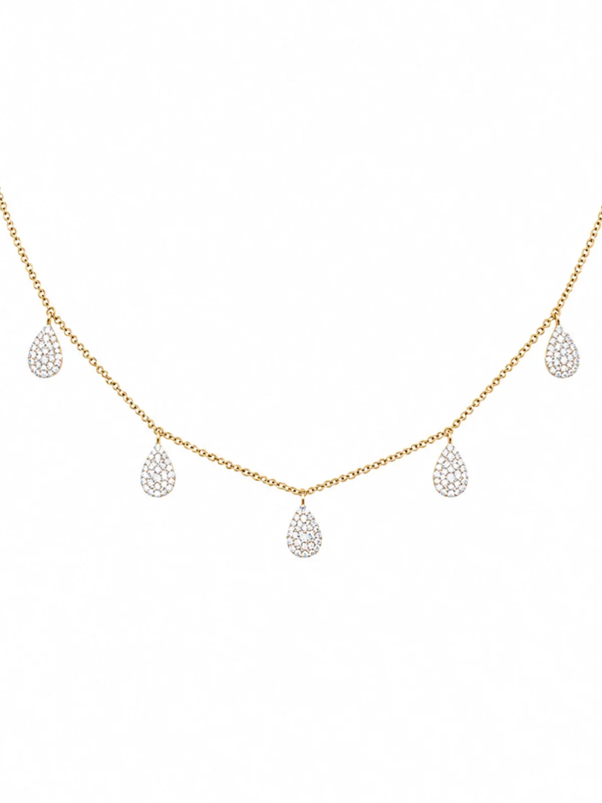 2.30ct Diamond 18K Gold Pave Pear Necklace 2.30ct Diamond 18K Gold Pave Pear Necklace