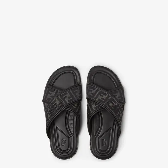Fendi FF Jacquard Fabric Slides | Thumbnail 4