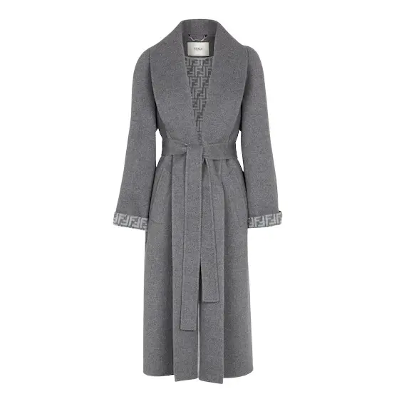 Fendi Midi coat with a large shawl collar and matching belt at | Image 1 Fendi Midi coat with a large shawl collar and matching belt at | Image 1