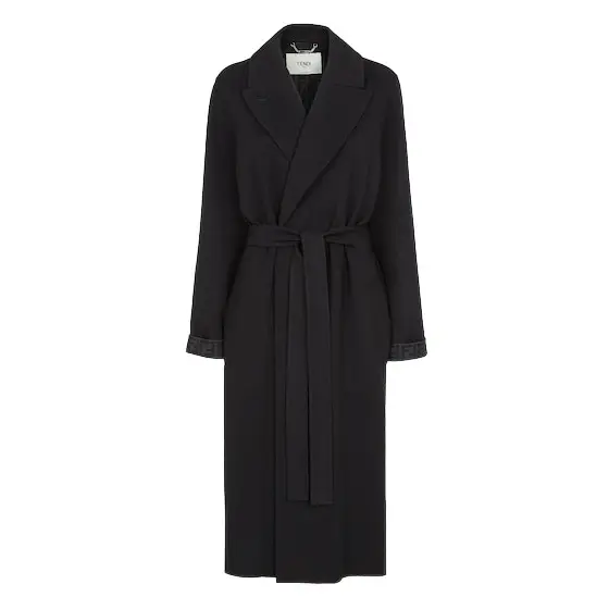 Fendi Midi coat with a large lapel collar and matching belt at | Image 1 Fendi Midi coat with a large lapel collar and matching belt at | Image 1