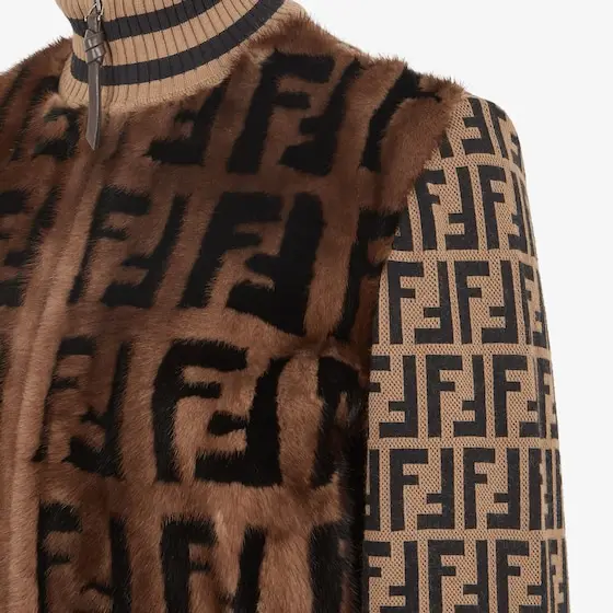 Fendi Mink and stretch jacquard knit FF bomber jacket | Thumbnail 3 Fendi Mink and stretch jacquard knit FF bomber jacket | Thumbnail 3