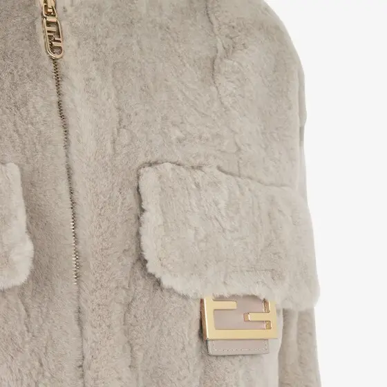 Fendi Cropped jacket with bomber jacket knit collar | Thumbnail 3 Fendi Cropped jacket with bomber jacket knit collar | Thumbnail 3