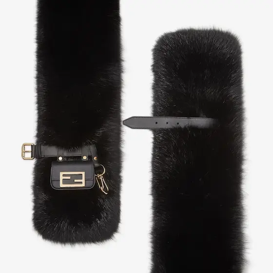 Fendi Maxi stole with multifunctional leather belt | Thumbnail 2 Fendi Maxi stole with multifunctional leather belt | Thumbnail 2