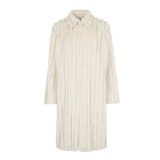 Midi coat with shirt collar and long, dropped sleeves Midi coat with shirt collar and long, dropped sleeves