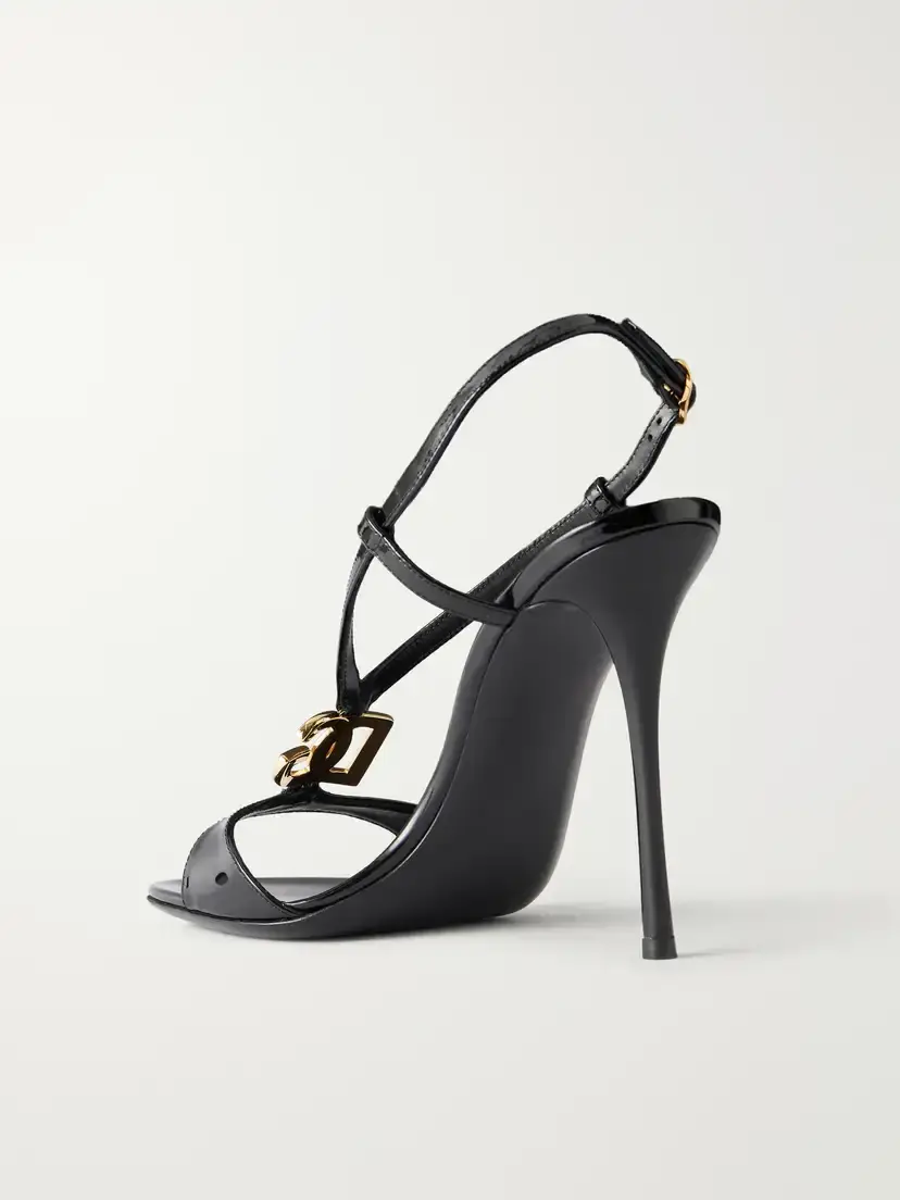 Dolce & Gabbana Logo-detailed 105 Patent-leather Sandals | Thumbnail 3 Dolce & Gabbana Logo-detailed 105 Patent-leather Sandals | Thumbnail 3