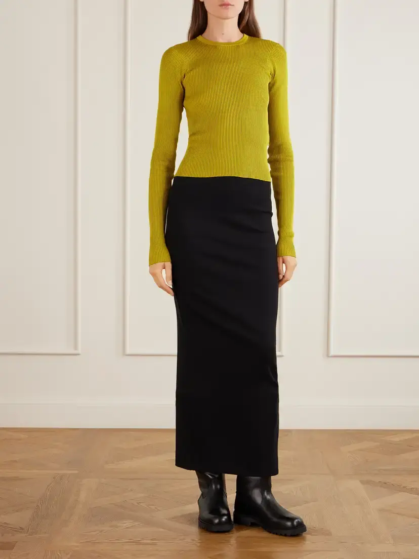 RIER Ribbed Silk T-shirt | Thumbnail 2 RIER Ribbed Silk T-shirt | Thumbnail 2