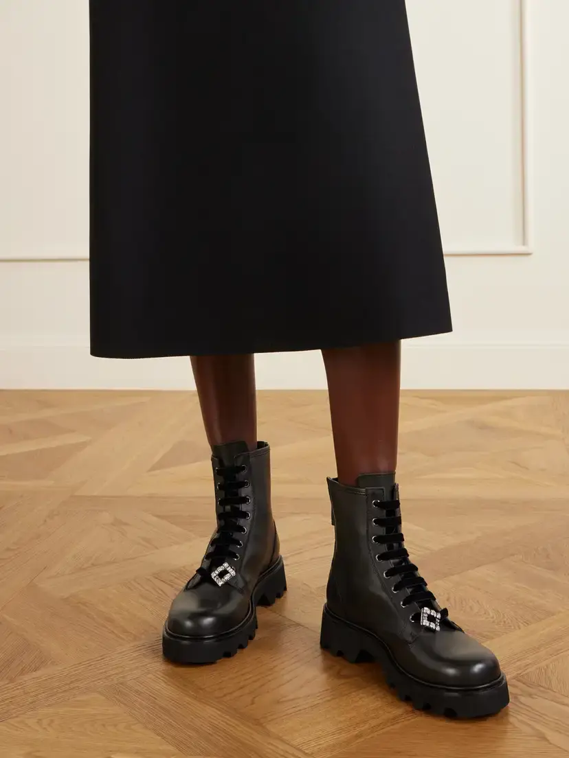 Roger Vivier Viv Rangers 20 Crystal-embellished Leather Ankle Boots | Thumbnail 2 Roger Vivier Viv Rangers 20 Crystal-embellished Leather Ankle Boots | Thumbnail 2