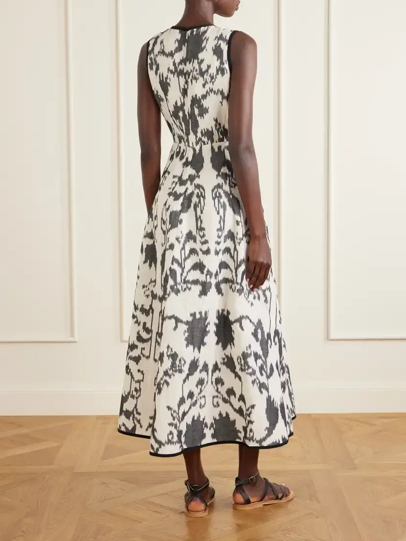Emporio Sirenuse Clodette Printed Linen And Cotton-blend Poplin Maxi Dress | Thumbnail 3 Emporio Sirenuse Clodette Printed Linen And Cotton-blend Poplin Maxi Dress | Thumbnail 3