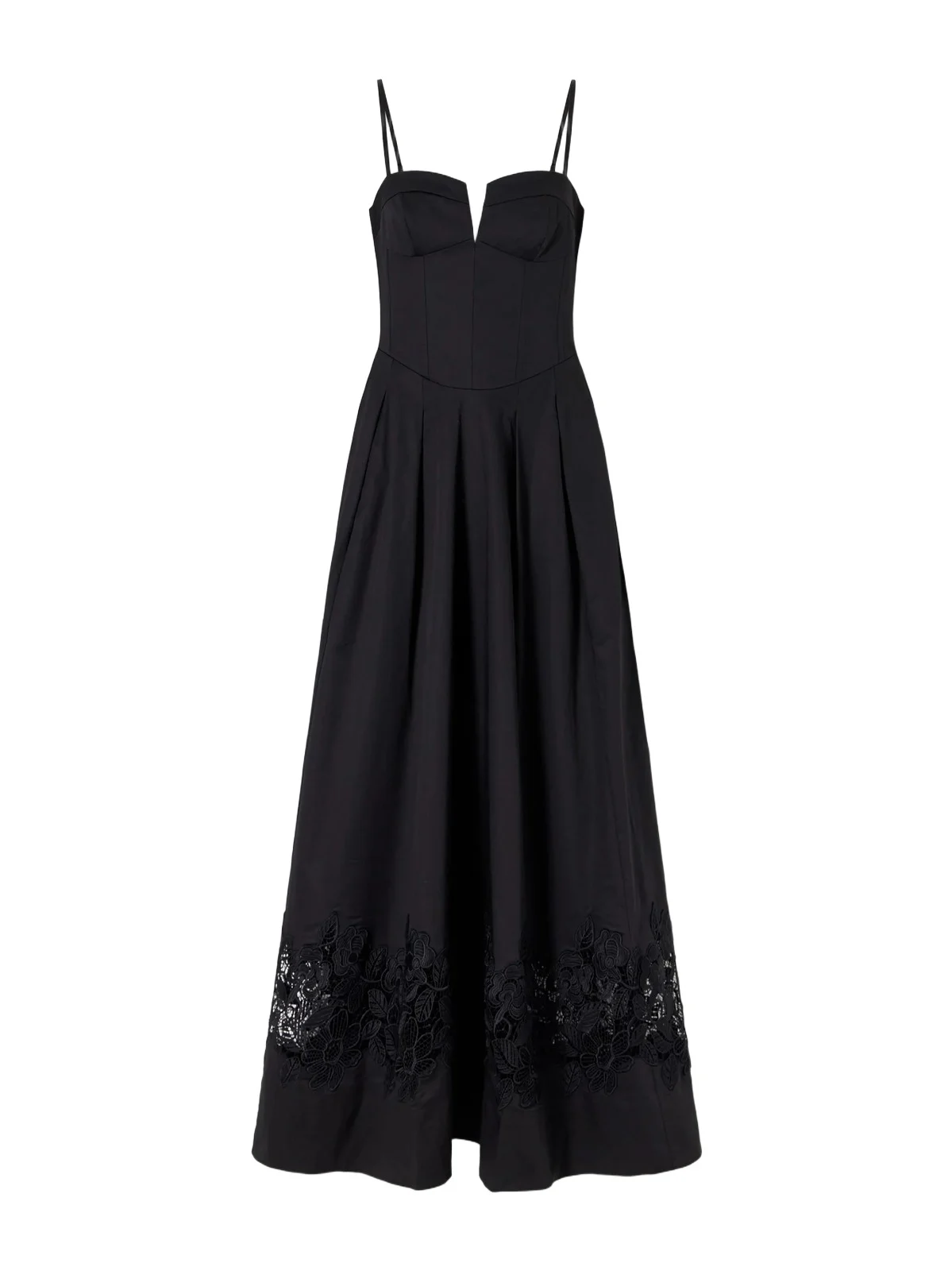 Rebecca Vallance Claribelle Lace-trimmed Cotton-blend Poplin Gown