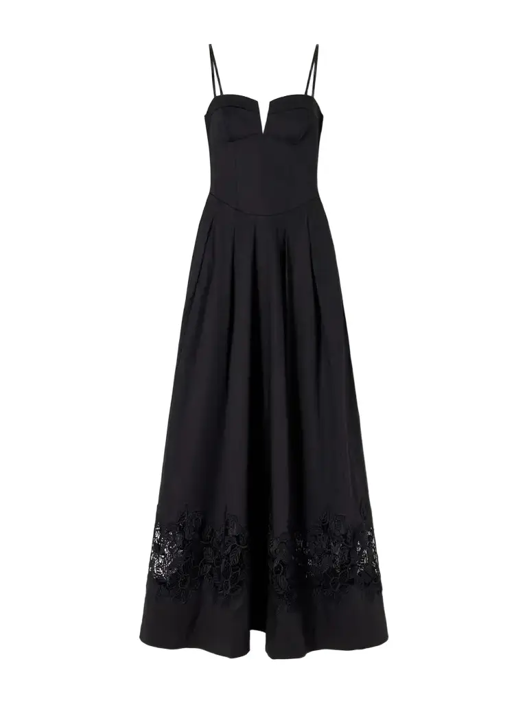 Rebecca Vallance Claribelle Lace-trimmed Cotton-blend Poplin Gown | Image 1 Rebecca Vallance Claribelle Lace-trimmed Cotton-blend Poplin Gown | Image 1