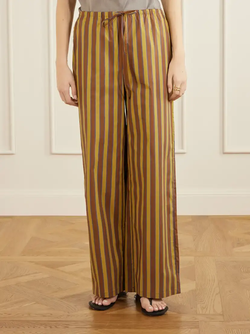 Staud Mateo Striped Stretch Cotton-gabardine Mid-rise Wide-leg Pants | Thumbnail 3 Staud Mateo Striped Stretch Cotton-gabardine Mid-rise Wide-leg Pants | Thumbnail 3