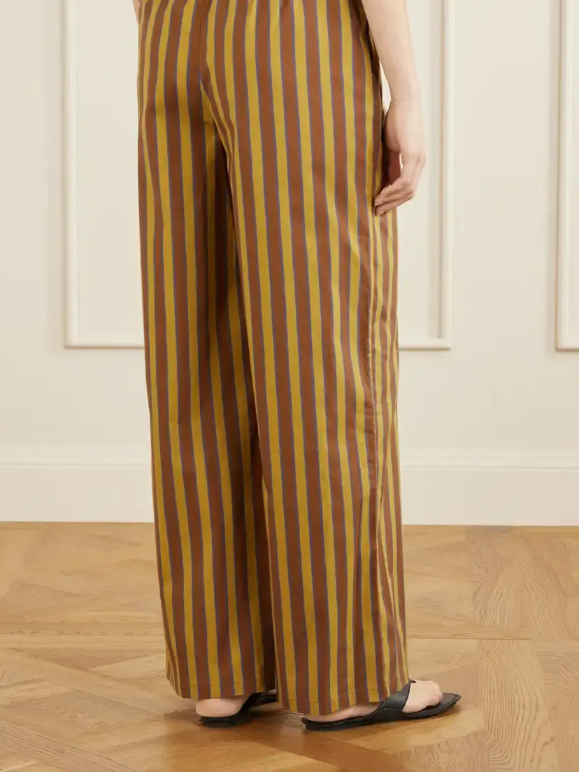Staud Mateo Striped Stretch Cotton-gabardine Mid-rise Wide-leg Pants | Thumbnail 4 Staud Mateo Striped Stretch Cotton-gabardine Mid-rise Wide-leg Pants | Thumbnail 4