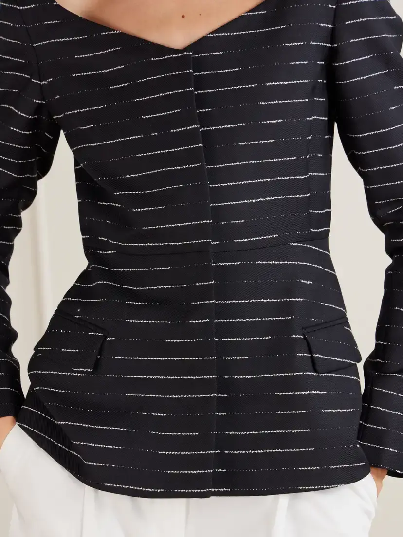 LIBEROWE Charlotte Striped Wool-gabardine Blouse | Thumbnail 4