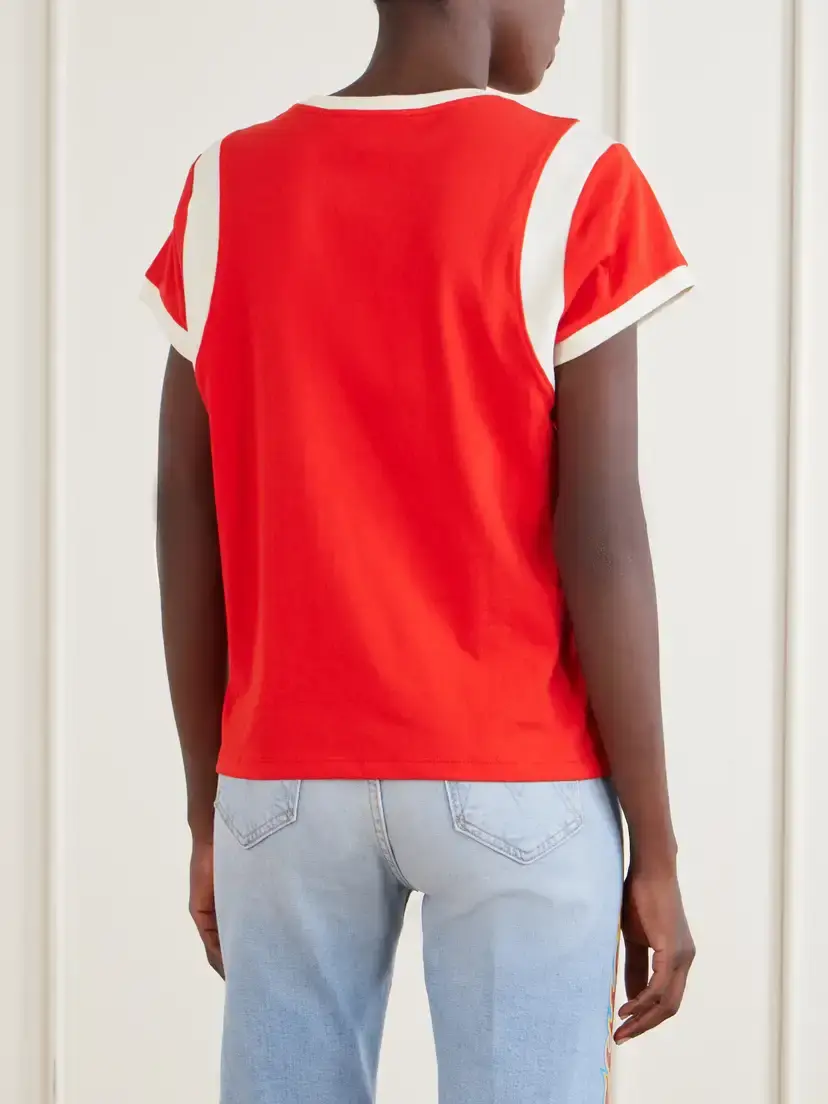 Mother The Boxy Goodie Paneled Embroidered Cotton-jersey T-shirt | Thumbnail 3