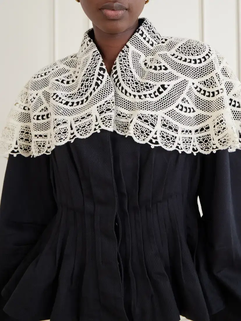 Sea Alina Crocheted Pleated Cotton Jacket | Thumbnail 4 Sea Alina Crocheted Pleated Cotton Jacket | Thumbnail 4