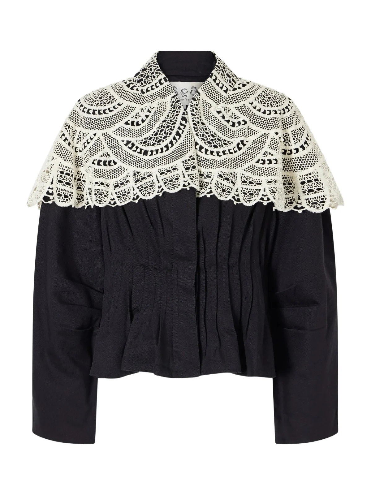 Alina Crochet-knit Pleated Cotton Jacket Alina Crochet-knit Pleated Cotton Jacket