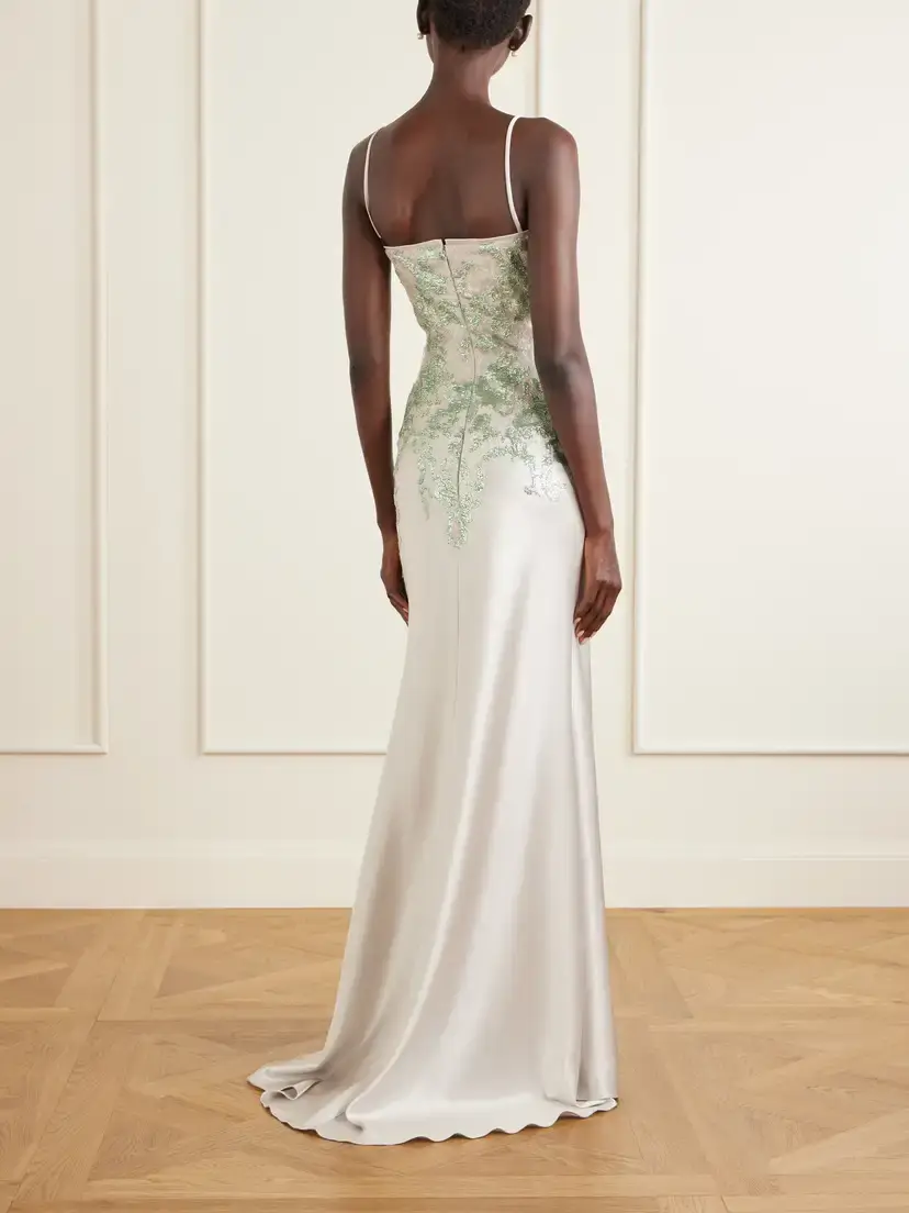 Costarellos Jennan Sequin-embroidered Satin Gown | Thumbnail 3 Costarellos Jennan Sequin-embroidered Satin Gown | Thumbnail 3
