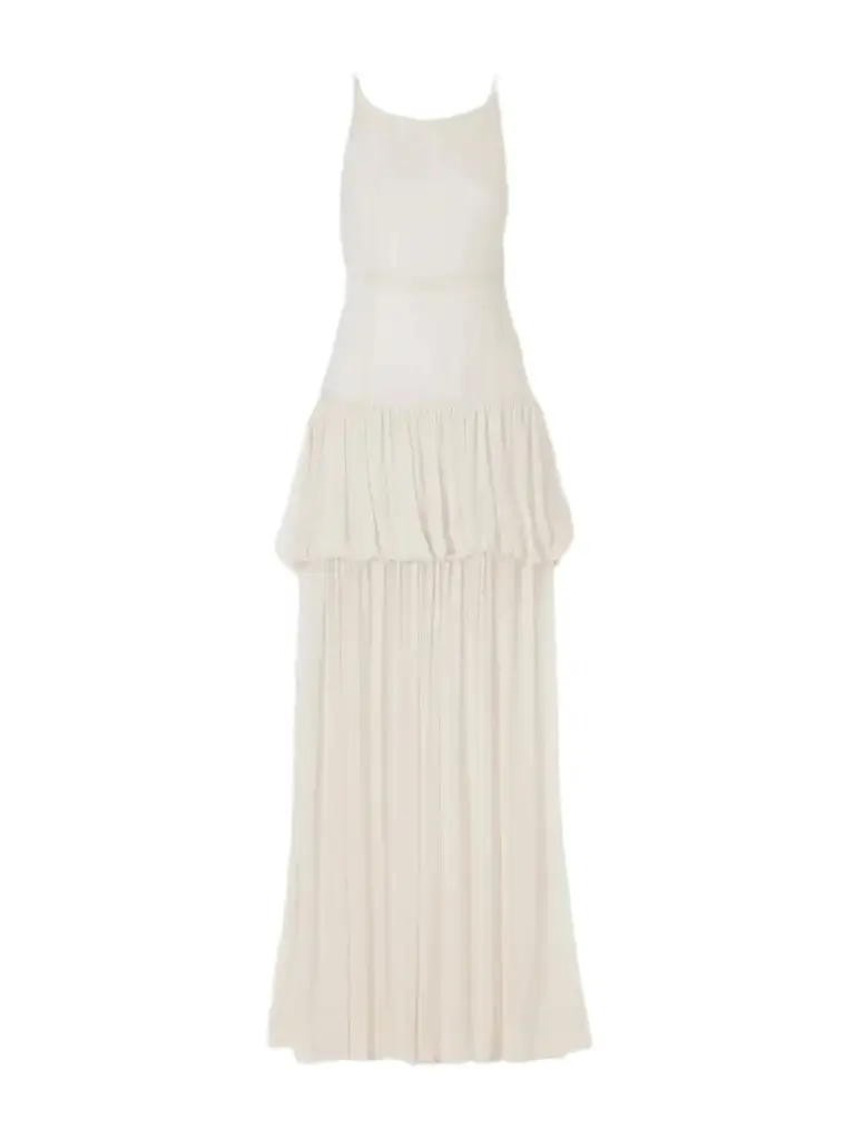 Nina Tiered Silk-chiffon Maxi Dress