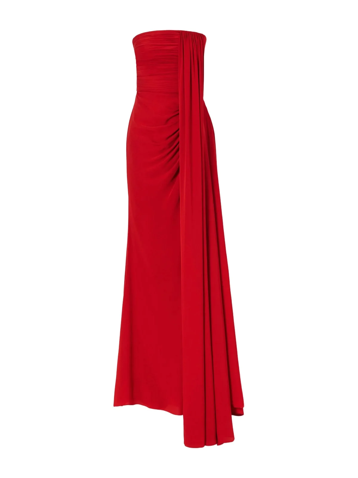 Draped Silk-georgette Gown