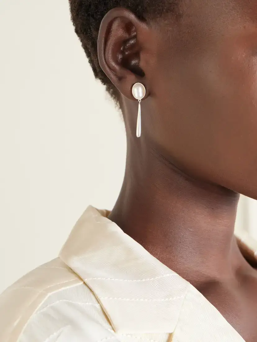 Loren Stewart Costeau Sterling Silver Pearl Earrings | Thumbnail 2 Loren Stewart Costeau Sterling Silver Pearl Earrings | Thumbnail 2
