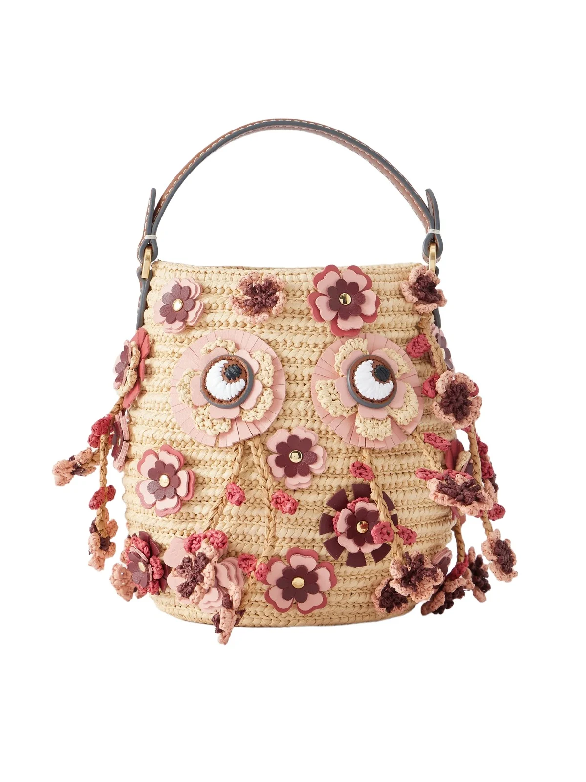 Blossom Creature Embellished Raffia Mini Bag