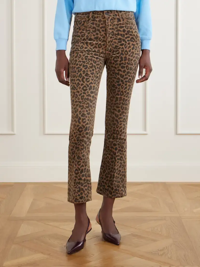 Mother The Hustler Flood Leopard-print Cotton-blend Corduroy High-rise Flared Pants | Thumbnail 3 Mother The Hustler Flood Leopard-print Cotton-blend Corduroy High-rise Flared Pants | Thumbnail 3