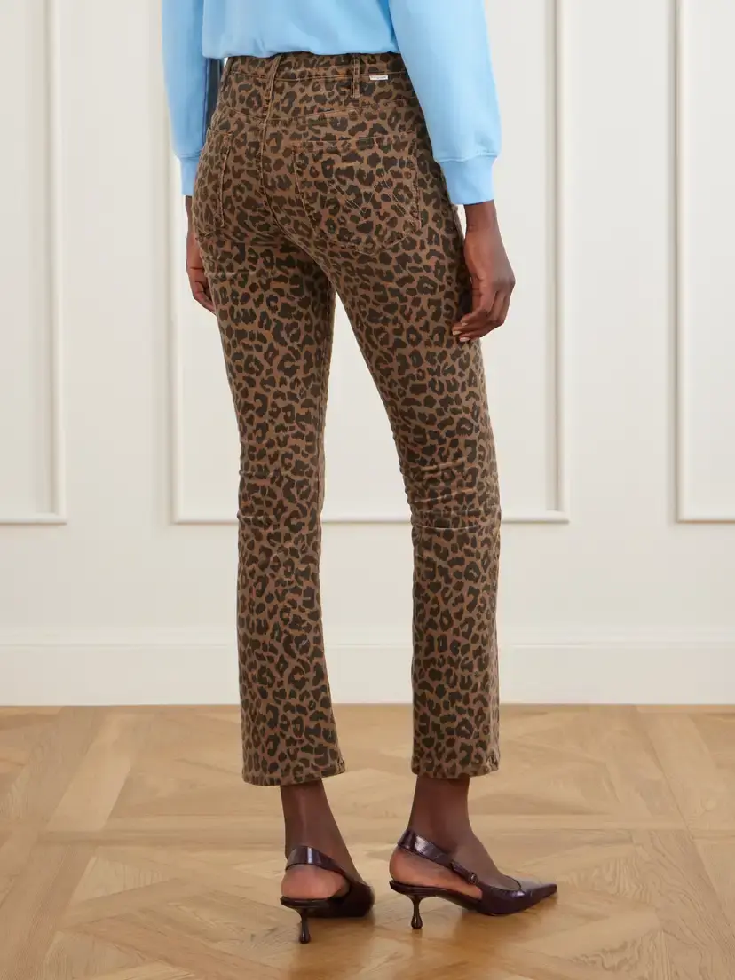 Mother The Hustler Flood Leopard-print Cotton-blend Corduroy High-rise Flared Pants | Thumbnail 4 Mother The Hustler Flood Leopard-print Cotton-blend Corduroy High-rise Flared Pants | Thumbnail 4