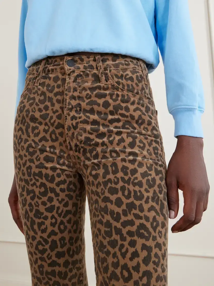 Mother The Hustler Flood Leopard-print Cotton-blend Corduroy High-rise Flared Pants | Thumbnail 5 Mother The Hustler Flood Leopard-print Cotton-blend Corduroy High-rise Flared Pants | Thumbnail 5