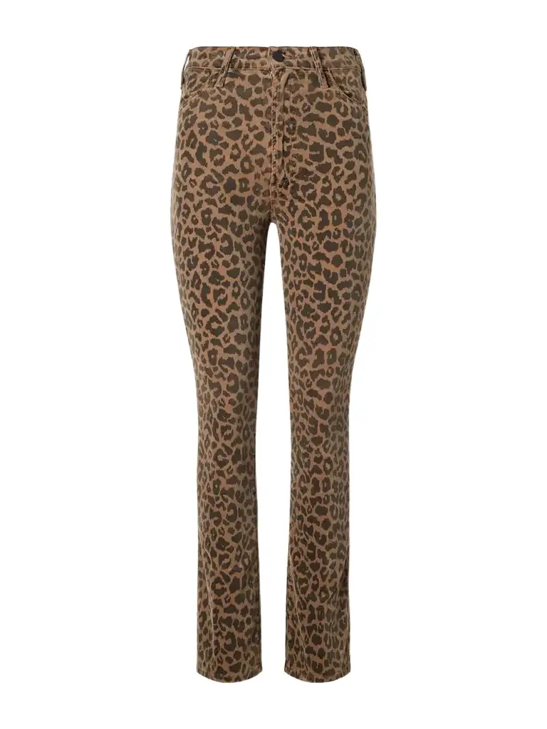 The Hustler Flood Leopard-print Cotton-blend Corduroy High-rise Flared Pants