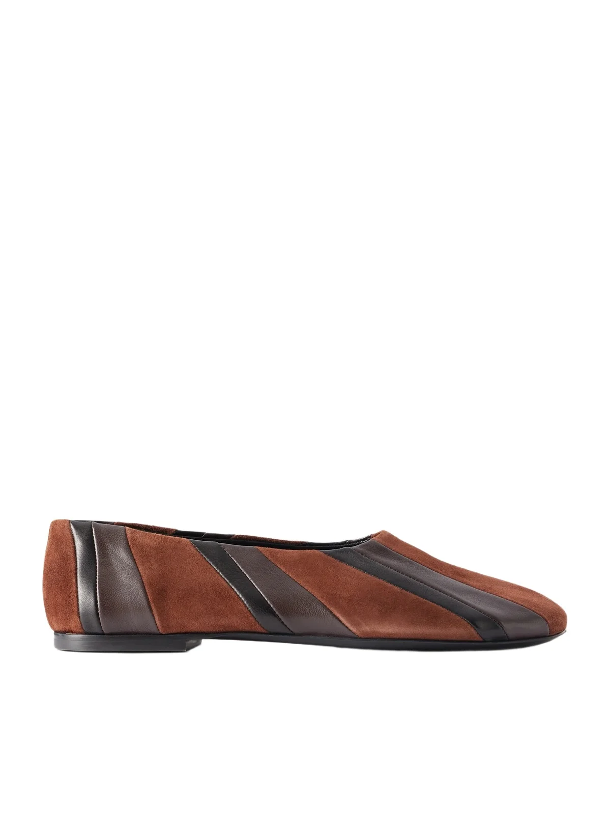 Proenza Schouler Glove Paneled Leather And Suede Ballet Flats
