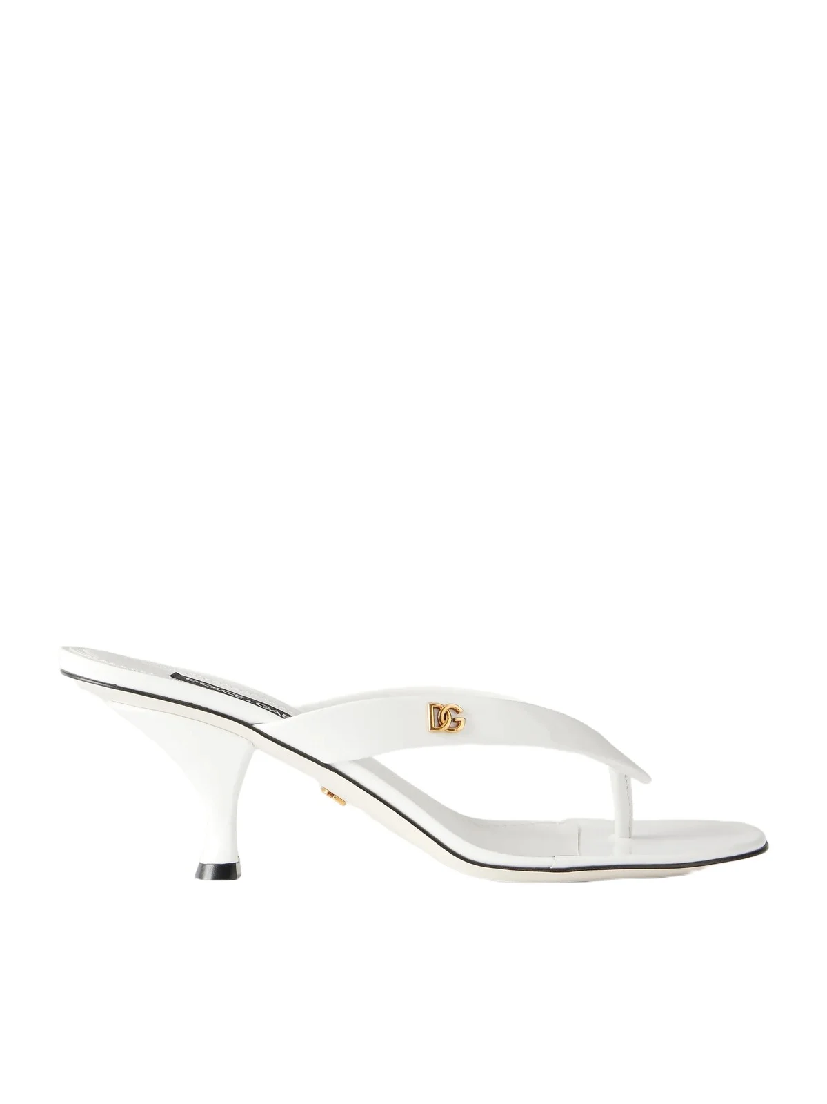 Logo-detailed Patent-leather Thong Sandals
