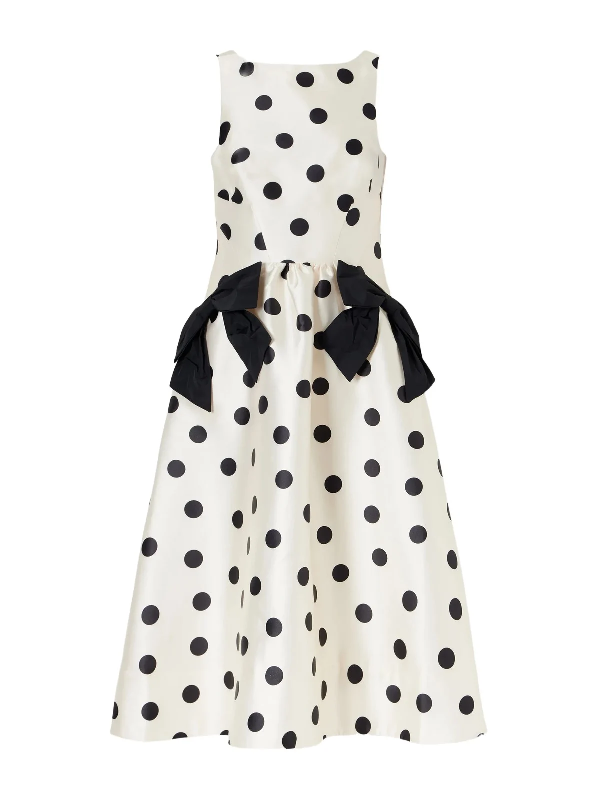 Bacio Bow-detailed Polka-dot Satin-twill Midi Dress