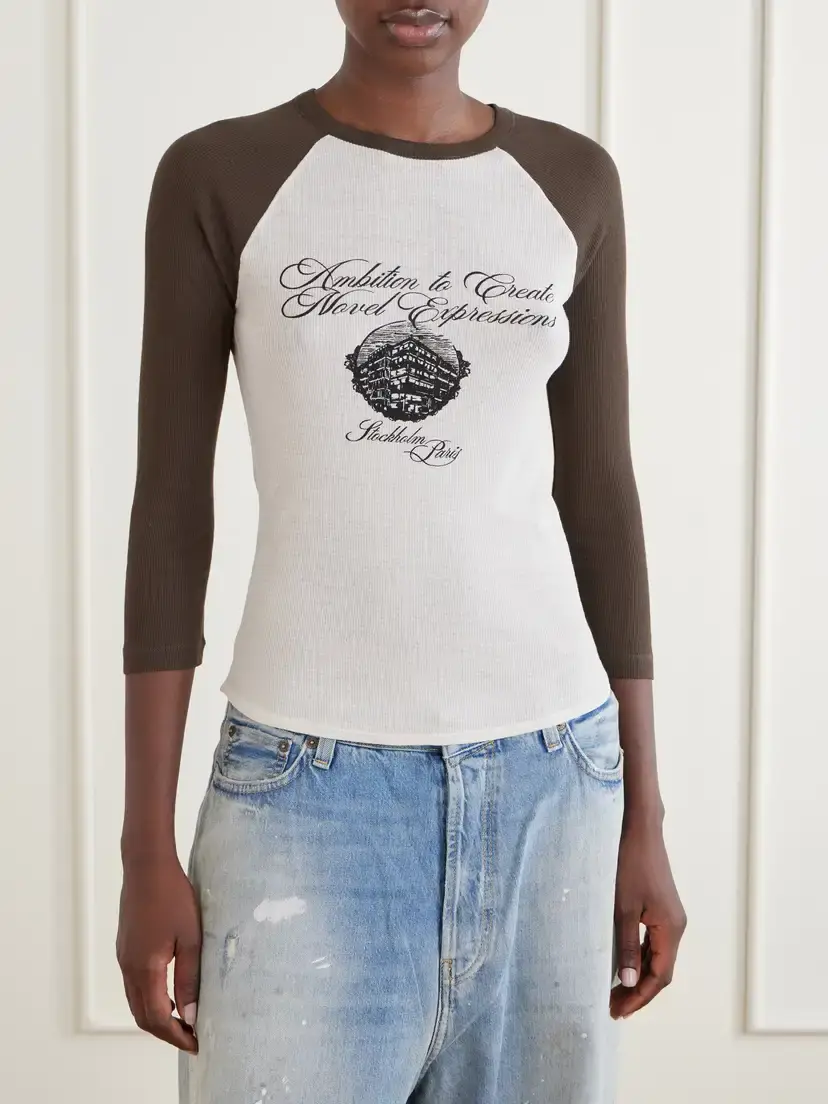 Acne Studios Printed Cotton-ribbed T-shirt | Thumbnail 3 Acne Studios Printed Cotton-ribbed T-shirt | Thumbnail 3
