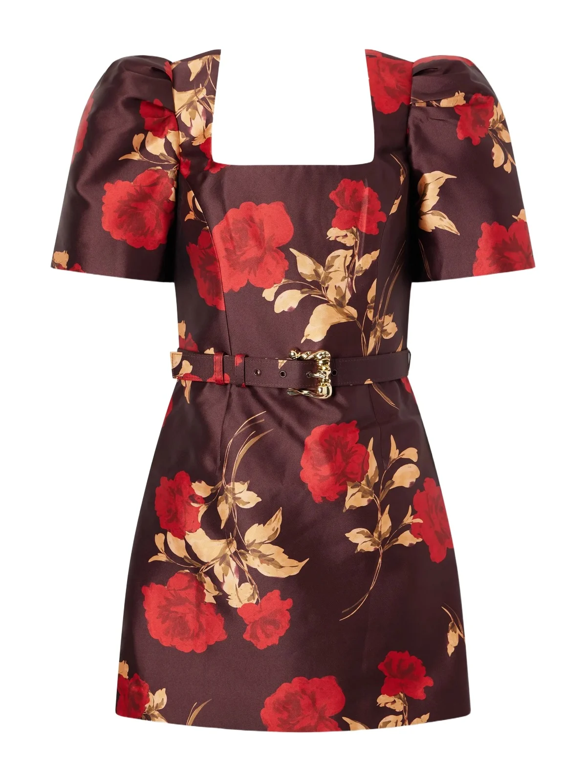 Melora Belted Floral-print Satin-twill Mini Dress Melora Belted Floral-print Satin-twill Mini Dress