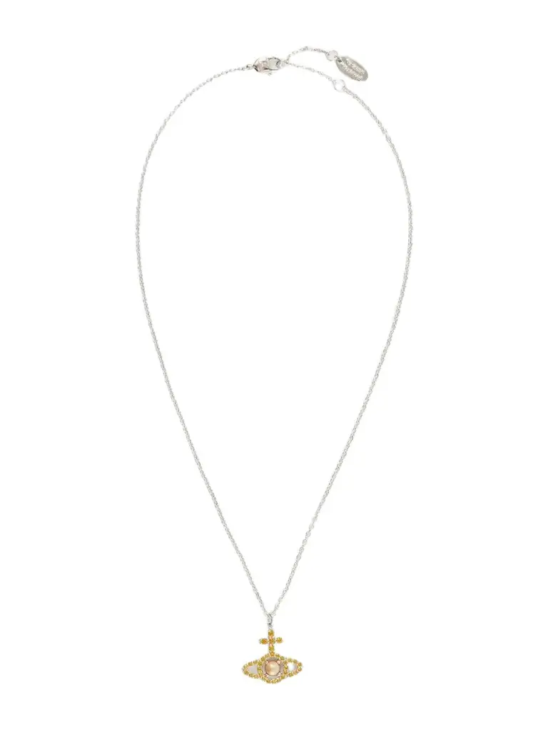 Vivienne Westwood Olympia Platinum, Crystal And Pearl Necklace | Image 1 Vivienne Westwood Olympia Platinum, Crystal And Pearl Necklace | Image 1