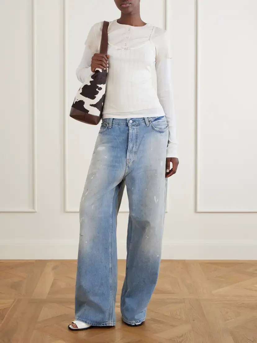 Acne Studios Ersilia Layered Ribbed Lyocell And Cotton-blend T-shirt - Neutrals | Thumbnail 2