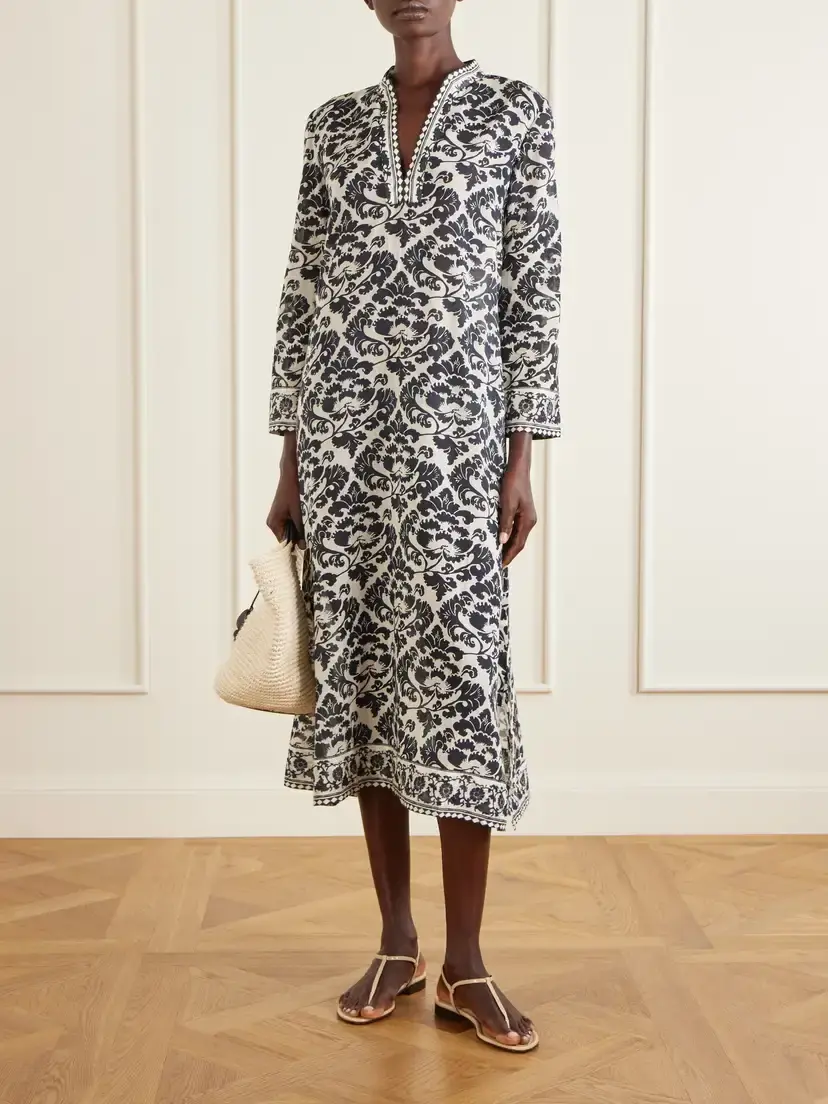 Emporio Sirenuse Giada Printed Cotton Midi Dress | Thumbnail 2 Emporio Sirenuse Giada Printed Cotton Midi Dress | Thumbnail 2