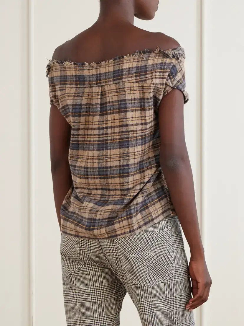 R13 Checked Cotton-flannel Blouse | Thumbnail 3 R13 Checked Cotton-flannel Blouse | Thumbnail 3