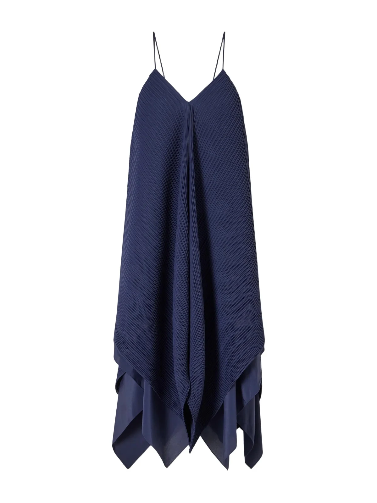 Tiered Asymmetric Pleated Crepe De Chine Mini Dress